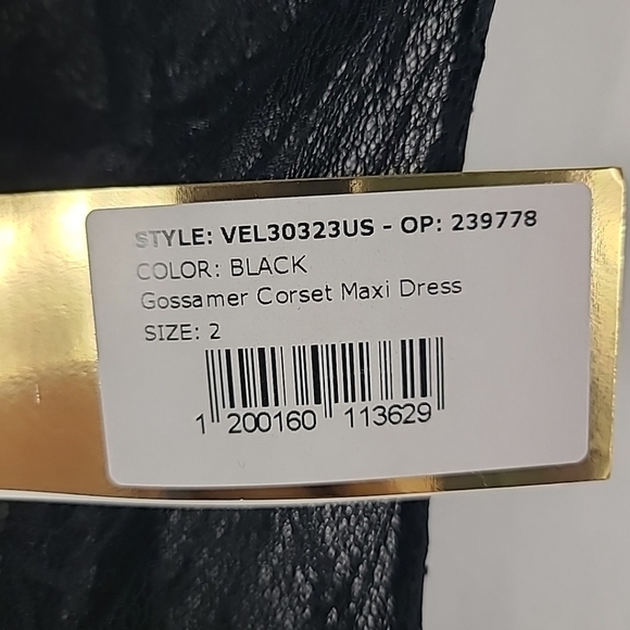 NWT $1100 PATBO Gossamer Corset Maxi Dress Black Sz 2 STUNNING!!! - Picture 7 of 14